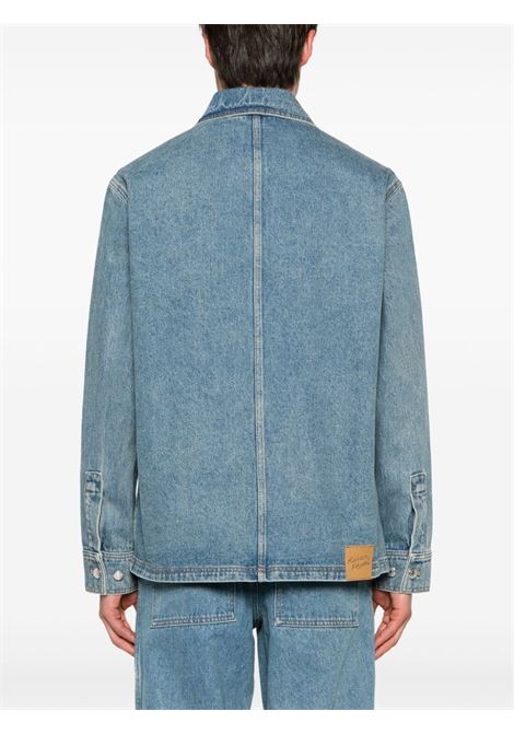 Blue spread-collar denim jacket - men MAISON KITSUNÉ | MM00415WW5023P413